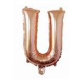 Rose gold foil balloon in letter U shape for personalized wedding and party decoration - Rose Gold U
