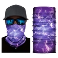 Thermal seamless neck gaiter with purple lightning pattern for outdoor skiing and cycling - S264 Purple Lightning