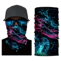 Seamless thermal neck gaiter with blue and pink abstract ink smoke pattern for outdoors - S262 Blue Pink Smoke