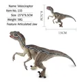 Velociraptor dinosaur figure with blue stripes and movable jaw, 15x6x8.5cm model - Blue Striped Velociraptor