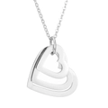 Macro shot of silver interlocking heart charms with a polished metallic finish on a chain - Silver 3 Hearts