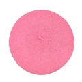 Chic rose pink wool knitted beret hat featuring a warm textured finish for women - One Size / Pink