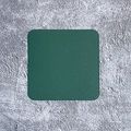 Dark green faux leather placemat with lychee texture and waterproof surface - Square Coaster 10cm / Green