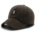 Dark brown wool blend baseball cap with outdoor sport patch and textured twill weave - Coffee