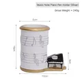 Musikalischer Stifthalter aus Harz mit Notenmuster und einem schwarzen Piano-Modell - Silber Musiknote Stifthalter