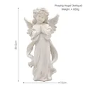 Wit vintage biddend engelbeeld van hars hoogte 30,5 cm en breedte 15 cm decoratie - Biddende Engel Beeldje (Antiek)