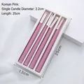 Pink long taper candle set in elegant white gift box with four minimalist units - Rich Rose Scent-Set of 4 / Pink
