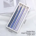Set of four gradient blue tapered scented candles in a minimalist white gift box - Bluebell Scent-Set of 4 / Gradient Blue