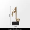 Noords gouden achtste noot muzieksculptuur met zwarte basis voor bureau decoratie - Achtste Noot Stijl-C (A393-0003) / Goud