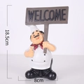 Creative resin chef figurine holding a welcome blackboard sign for cafe decoration - Type B - Thumbs Up Welcome Sign (18.5cm)