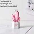 Statuetta cactus rosa nordico in resina con fiore bianco e vaso esagonale, 15cm - Cactus Piccolo / Rosa