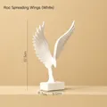 Minimalistische weiße Adler Skulptur für Heimbüro Deko 32.5cm Höhe matte Oberfläche - Weiß-Adler breitet seine Flügel aus