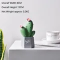 Cactus artificiale nordico verde in vaso Smile grigio, ornamento in resina da 15cm - Cactus Piccolo / Verde
