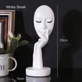 Modern white resin abstract face sculpture small size 29cm height for home decor - Height 29cm / White Small