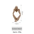 Nordic sandstone thinker sculpture style A with 25cm height and frosted texture - Sandstone Thinker Figurine Style A (A38-51410)
