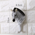 Gancio a muro decorativo a testa di zebra con trame realistiche in bianco e nero opaco - Zebra