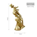 Golden hand holding rose resin statue 30cm height modern art decor for shelf - Hand-held Rose / Gold