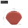 Deep pink ceramic shell vase with matte finish and radial texture in a small size - Deep Pink / Small (17.5x14.5x6.5cm)