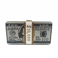 Sparkling crystal encrusted dollar bill clutch bag with metallic closure for evening gala - Gray