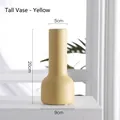 Jarrón alto de cerámica Morandi amarillo de estilo nórdico minimalista para flores - Estilo Alto - Amarillo 545-1