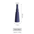 Navy blue geometric ceramic vase with ring detail in matte finish for home decor - 7.5x28.5cm / Navy Blue