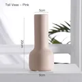 Jarrón moderno de cerámica rosa mate con cuello largo y altura de 20 cm para decorar - Estilo Alto - Rosa 545-2