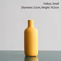 Minimalist small yellow ceramic vase with a matte finish and Nordic Morandi style design - 5.5x16.5cm / Khaki/Earth Yellow