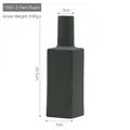 Modern dark green matte ceramic vase with a long neck and rectangular base, height 25.5cm - 1902-2 Dark Green