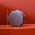 Modern minimalist lilac ceramic vase with unique double-disk design and matte finish - Small Blue Purple 557-1