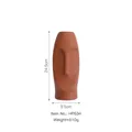 Terracotta Morandi face-shaped ceramic vase in modern minimalist abstract art style - Size L - Red Face