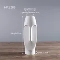 White ceramic abstract face vase with matte finish in 31cm height for modern home decor - White Medium (WX239)