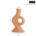 Jarrón geométrico de cerámica rosa terracota, forma de anillo, altura 17cm - Marrón TS127