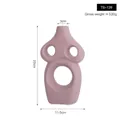 Jarrón de cerámica rosa mate con recortes geométricos y diseño nórdico minimalista - Púrpura TS126