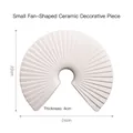 Décoration moderne en céramique en forme d'éventail blanc mat petite taille avec évidement - Fond Pointu Éventail Blanc / Petit