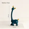 Medium size Morandi dark cyan ceramic giraffe ornament with golden accents, 25cm high - Giraffe (9494) / Medium (Dark Green)
