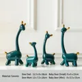 Keramik-Giraffenfamilie in Dunkelgrün und Gold, 4er-Set für moderne Heimdekoration - Viererfamilie (Dunkelgrün & Gold)