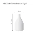 Jarrón minimalista de cerámica mate blanca estilo Morandi con cuello cónico, altura 18,2cm - Cónico HP523 / Blanco