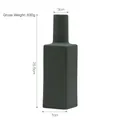 Dark green ceramic geometric vase with dimensions of 25.5cm height and 3cm opening - 7x25.5cm / Dark Green