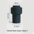 Florero geométrico moderno de cerámica verde oscuro mate con diseño minimalista Tipo C - Verde Oscuro C-TK034
