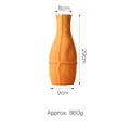 Moderne oranje keramische vaas met geometrische rastertextuur en Noors ontwerp - Geel Stijl B-TK087