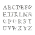 Set completo A-Z de letras de aleación plateada de 8mm con pedrería para joyas DIY - Plata Cromo Semengastada