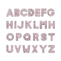 Set completo di 26 perline a lettera con strass rosa e metallo argento per gioielli - Rosa Completamente Incastonato