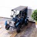 Vintage dark blue metal classic car model with distressed iron finish for home decor - Vintage Classic Car - Blue