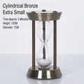 Clessidra in metallo bronzo con sabbia bianca, altezza 12 cm, durata 5 minuti - Bronzo 3 Colonne Extra Piccolo 5 Min