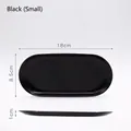 Petit plateau à bijoux ovale noir, plateau de rangement minimaliste en acier mat 18cm - Petit / Noir