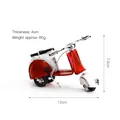 Mini Retro Eisen Roller Modell in Rot und Weiß mit Maßen 12x7,5x4cm und 60g Gewicht - Rot