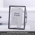 Modern black geometric metal photo frame with 4x6 inch capacity for desktop display - Geometric Black Frame - 6 Inch / Black