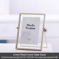 Nordic 6-inch golden geometric metal frame with double-sided glass for tabletop display - Gold Bracket Frame - 6 Inch / Gold