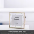 4 inch geometric golden metal glass photo frame minimalist nordic table decor - Geometric Gold Frame - 4 Inch / Gold