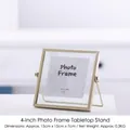 Golden ginkgo leaf metal glass 4-inch photo frame with modern minimalist stand - Gold Bracket Frame - 4 Inch / Gold